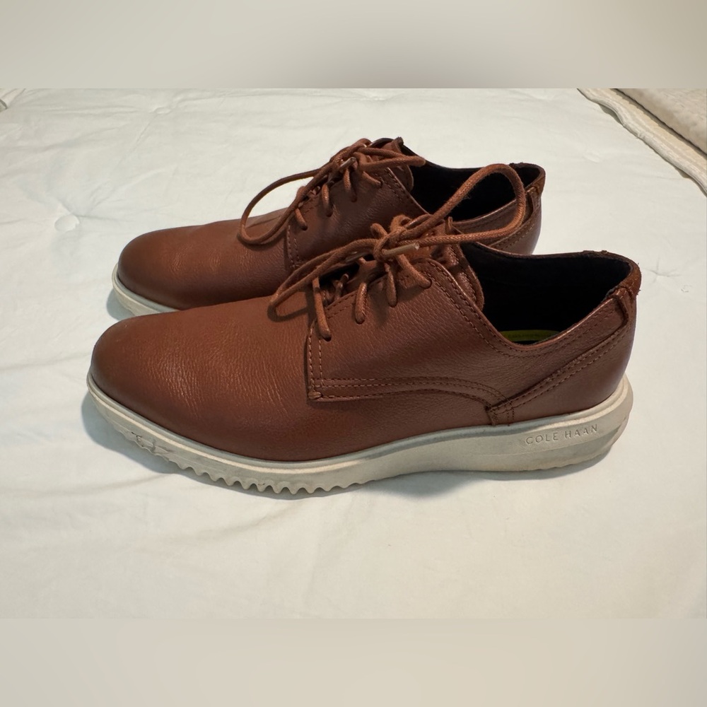 Cole Haan Men's Size 8.5M Tan Leather Grand+ Plain toe Oxfords